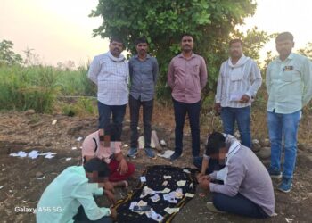 नांदेड पोलिसांचे ऑपरेशन क्रॅक डाऊन मुदखेड परिसरात जुगार अड्ड्यावर छापा २.४२ लाखांचा मुद्देमाल जप्त