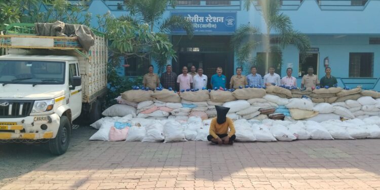 नांदेड पोलिसांची मोठी कारवाई ऑपरेशन क्रॅक डाऊन’ अंतर्गत ३० लाख ६३ हजारांचा प्रतिबंधित गुटखा जप्त तेलंगणाचा आरोपी गजाआड