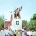 महाराणा प्रतापसिंह यांच्या जयंतीनिमित्त नांदेड महानगरपालिकेच्या वतीने अश्वारुढ पुतळ्यास पुष्पहार अर्पण