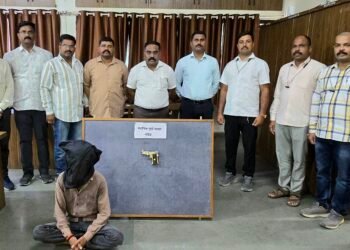 नांदेडमध्ये स्थानिक गुन्हे शाखेची धडक कारवाई गावठी पिस्तलसह एका आरोपीला ठोकल्या बेड्या