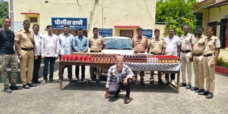 नायगाव पोलिसांची मोठी कारवाई अवैध विदेशी दारू वाहतूक करणारी कार जप्त ६.०१ लाखांचा मुद्देमाल हस्तगत