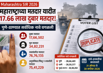 महाराष्ट्राच्या मतदार यादीत 17.66 लाख दुबार मतदार; पुणे-ठाण्यात सर्वाधिक नावे वगळली, धक्कादायक आकडे समोर